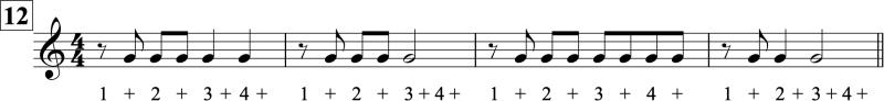 Eighth note rest exercise on guitar
