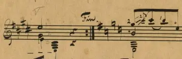 Image of key change in Lagrima by Tarrega
