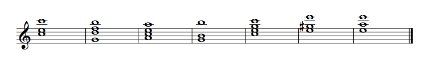 Chords in higher positions sight reading