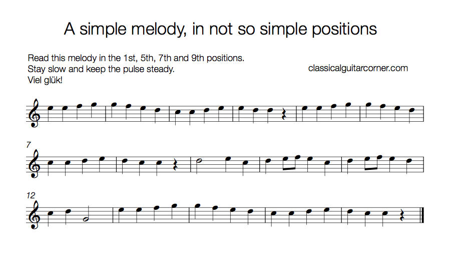 Improving Sight Reading in different positions